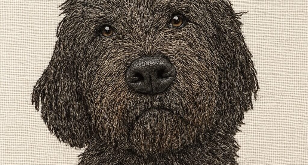 dog embroidery design machine sewout from embroidery skill