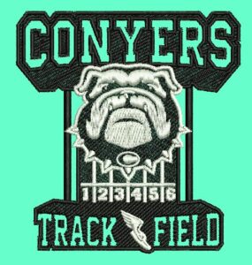 Track field embroidery design
