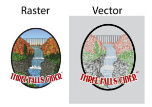 Vector design ThreeFallsLogo outline color