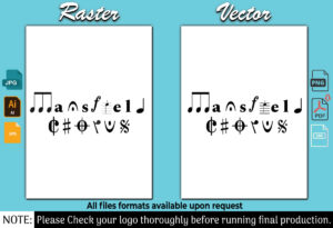 raster to vector Mansfield Chorus 25 Logo