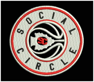 Embroidery design social logo ready