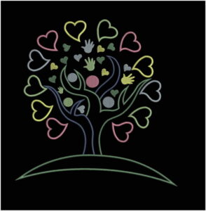 Applique embroidery design tree