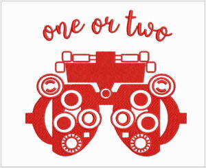 Embroidery design one or two