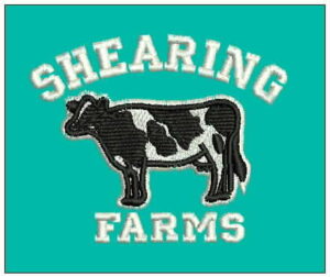 shearing cow embroidery design