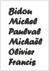 Embroidery surnames
